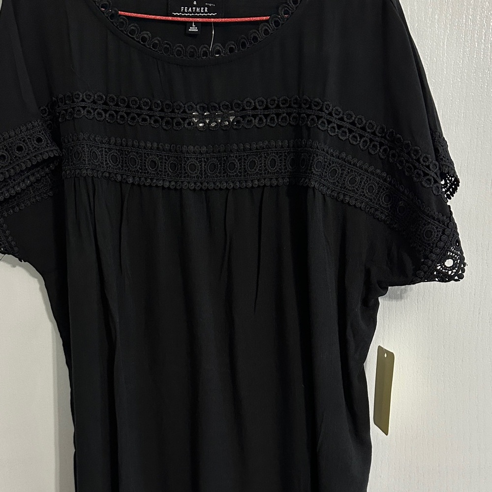 The Fated Black Eyelet Women's Blouse
